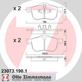 Колодки гальмівні дискові ZIMMERMANN 23073.190.1