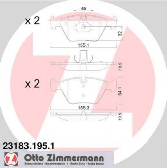 Комплект гальмівних колодок ZIMMERMANN 23183.195.1