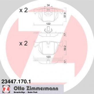 Комплект гальмівних колодок ZIMMERMANN 23447.170.1