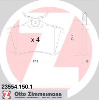Комплект гальмівних колодок ZIMMERMANN 23554.150.1