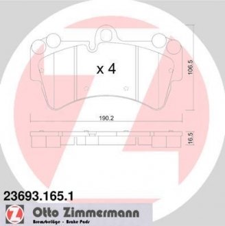 Комплект гальмівних колодок ZIMMERMANN 23693.165.1