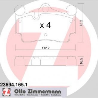 Комплект гальмівних колодок ZIMMERMANN 23694.165.1