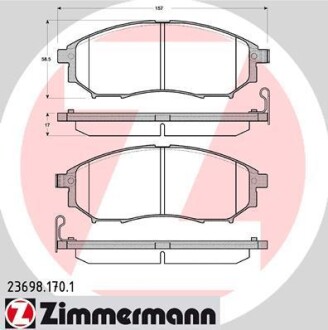 Комплект гальмівних колодок ZIMMERMANN 23698.170.1