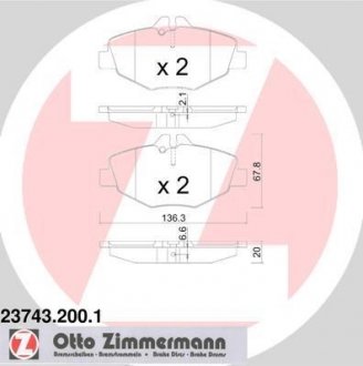 Комплект гальмівних колодок ZIMMERMANN 23743.200.1