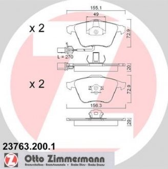 Комплект гальмівних колодок ZIMMERMANN 23763.200.1