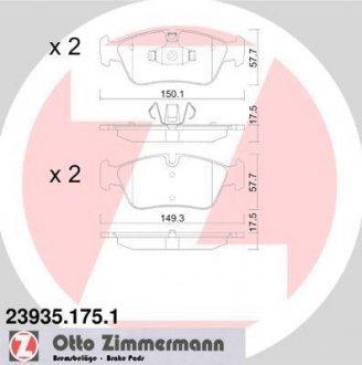 Комплект гальмівних колодок ZIMMERMANN 23935.175.1