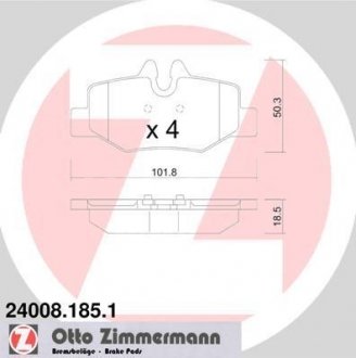 Комплект гальмівних колодок ZIMMERMANN 24008.185.1