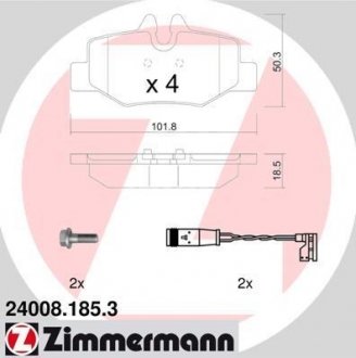 Комплект гальмівних колодок ZIMMERMANN 24008.185.3