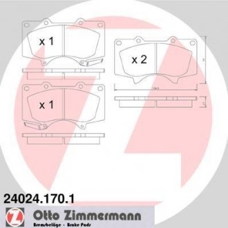 Комплект гальмівних колодок ZIMMERMANN 24024.170.1