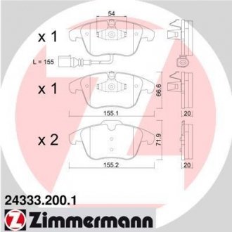 Комплект гальмівних колодок ZIMMERMANN 24333.200.1