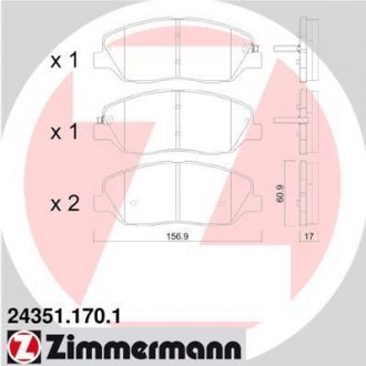 Комплект гальмівних колодок ZIMMERMANN 24351.170.1
