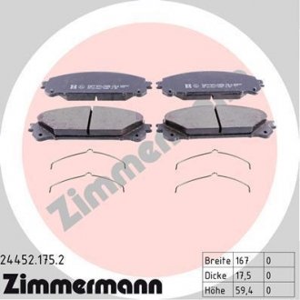 Комплект гальмівних колодок ZIMMERMANN 24452.175.2