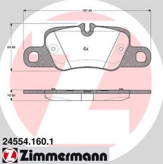 Комплект гальмівних колодок ZIMMERMANN 24554.160.1