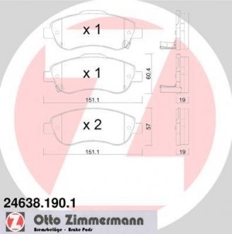 Комплект гальмівних колодок ZIMMERMANN 24638.190.1