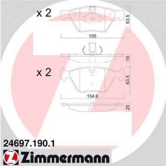 Комплект гальмівних колодок ZIMMERMANN 24697.190.1