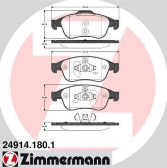 Комплект гальмівних колодок ZIMMERMANN 24914.180.1