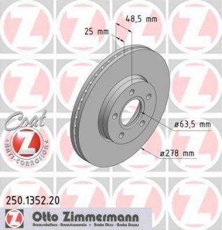 Диск гальмівний ZIMMERMANN 250.1352.20