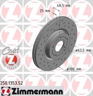 Диск гальмівний ZIMMERMANN 250.1353.52