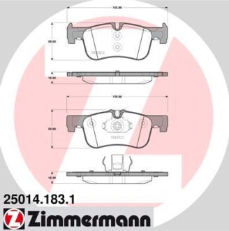 Комплект гальмівних колодок ZIMMERMANN 25014.183.1