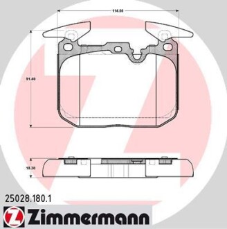 Комплект гальмівних колодок ZIMMERMANN 25028.180.1