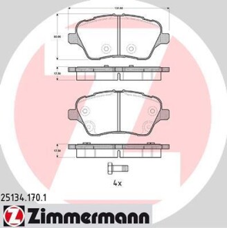 Комплект гальмівних колодок ZIMMERMANN 25134.170.1