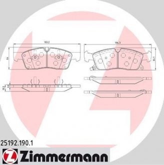 Комплект гальмівних колодок ZIMMERMANN 25192.190.1