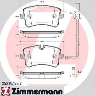 Комплект гальмівних колодок ZIMMERMANN 25214.175.2