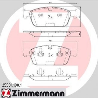 Комплект гальмівних колодок ZIMMERMANN 25531.190.1