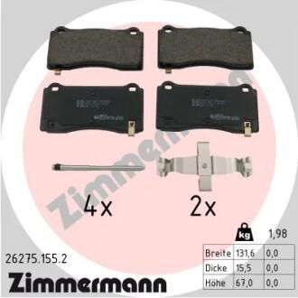 Колодки гальмівні дискові (комплект 4 шт) ZIMMERMANN 26275.155.2