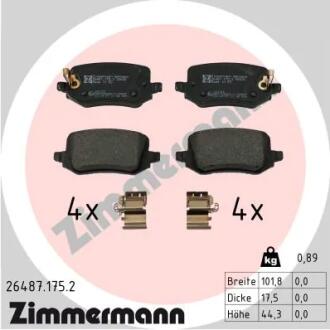 Колодки гальмівні дискові, к-кт ZIMMERMANN 264871752