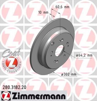 Диск гальмівний ZIMMERMANN 280.3182.20