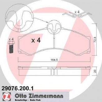 Комплект гальмівних колодок ZIMMERMANN 29076.200.1