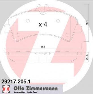 Комплект гальмівних колодок ZIMMERMANN 29217.205.1