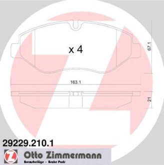 Комплект гальмівних колодок ZIMMERMANN 29229.210.1