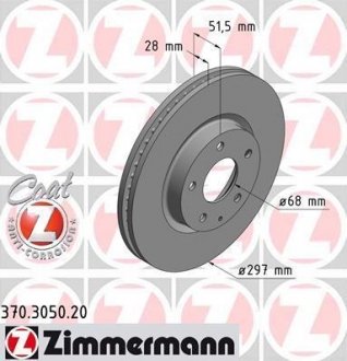 Диск гальмівний ZIMMERMANN 370.3050.20