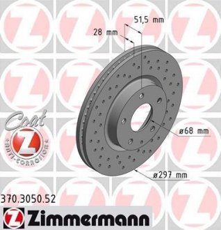 Диск гальмівний ZIMMERMANN 370.3050.52