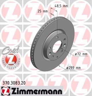 Диск гальмівний ZIMMERMANN 370.3083.20