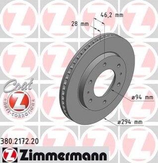 Диск гальмівний ZIMMERMANN 380.2172.20