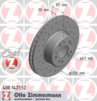 Диск гальмівний ZIMMERMANN 400.1421.52