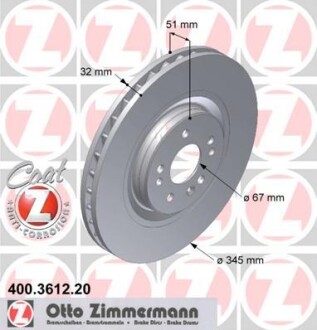 Диск гальмівний ZIMMERMANN 400.3612.20