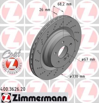 Диск гальмівний ZIMMERMANN 400.3626.20