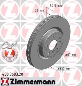 Диск гальмівний ZIMMERMANN 400.3683.20