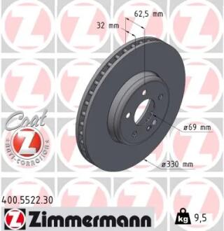 Диск гальмівний ZIMMERMANN 400.5522.30