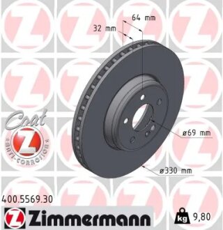 Диск гальмівний Formula S ZIMMERMANN 400556930
