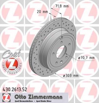 Диск гальмівний ZIMMERMANN 430.2613.52