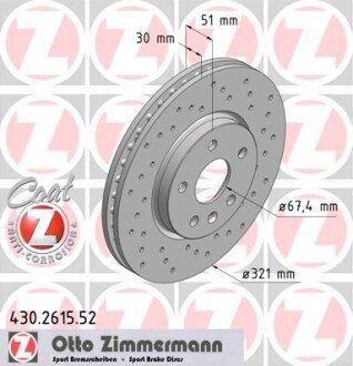 Диск гальмівний ZIMMERMANN 430.2615.52