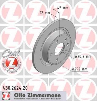 Диск гальмівний ZIMMERMANN 430.2624.20