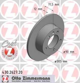 Диск гальмівний ZIMMERMANN 430.2627.20