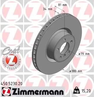 Диск гальмівний ZIMMERMANN 450.5230.20