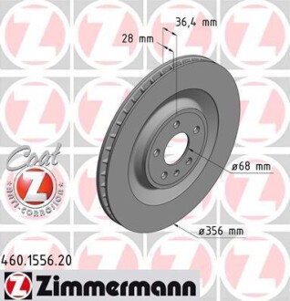 Диск гальмівний ZIMMERMANN 460.1556.20